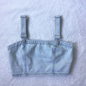 Light Denim Crop Top